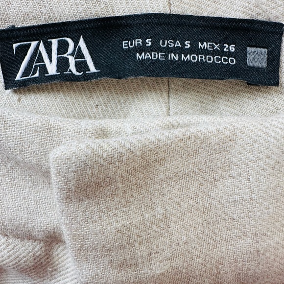 Zara cropped trousers pleated neutral pants - Picture 6 of 11